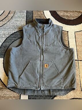 Carhartt V33 GVL Men's Sherpa Lined Duck Canvas Work Vest Size XL Tall